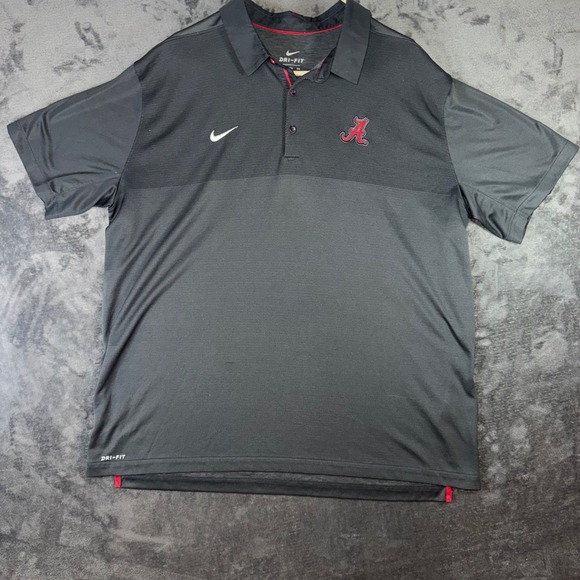Nike Other - Mens XXL Nike Alabama Crimson Tide Polo Black Excellent Dri-FIT Golf Shirt